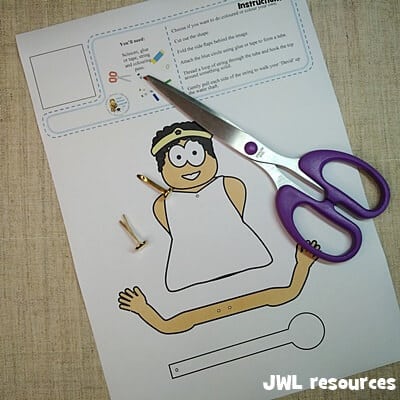 David dances craft puppet setup