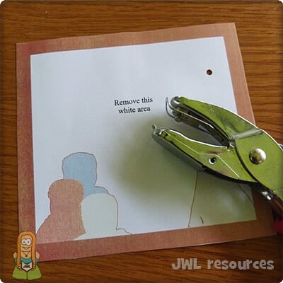 Young Jesus at the temple layered craft punch hole