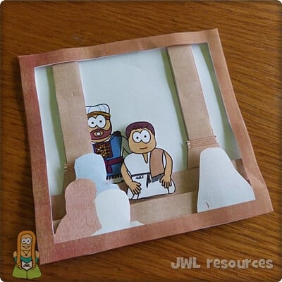 Young Jesus at the temple layered craft complete