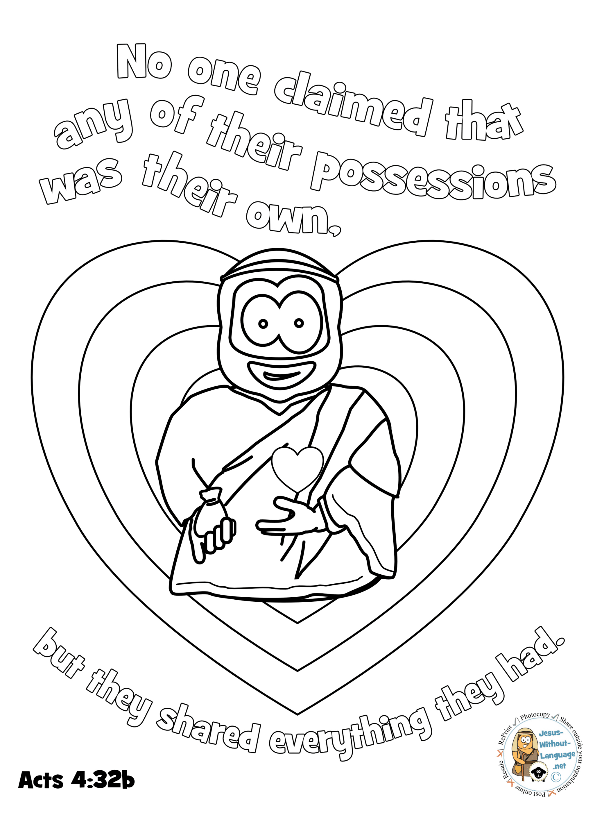 Shared Owners (Acts 4) Colouring verse